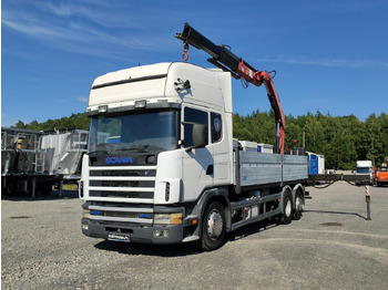 Sal/ Açık kasa kamyon, Vinçli kamyon Scania 124L 420 6x2 Retarder HDS FASSI F170 Budowlanka: fotoğraf 2