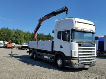 Sal/ Açık kasa kamyon, Vinçli kamyon Scania 124L 420 6x2 Retarder HDS FASSI F170 Budowlanka: fotoğraf 3