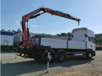 Sal/ Açık kasa kamyon, Vinçli kamyon Scania 124L 420 6x2 Retarder HDS FASSI F170 Budowlanka: fotoğraf 4