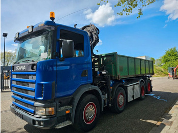 Vinçli kamyon, Damperli kamyon Scania R 124G 420 8x2 Kran (2006)-Container- Kipper: fotoğraf 3