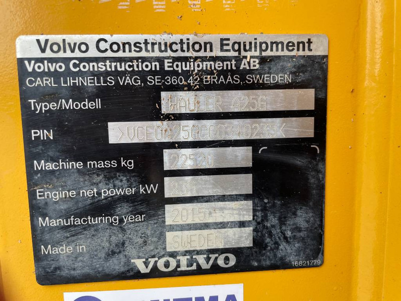 Belden kırma kaya kamyonu Volvo A25G: fotoğraf 16