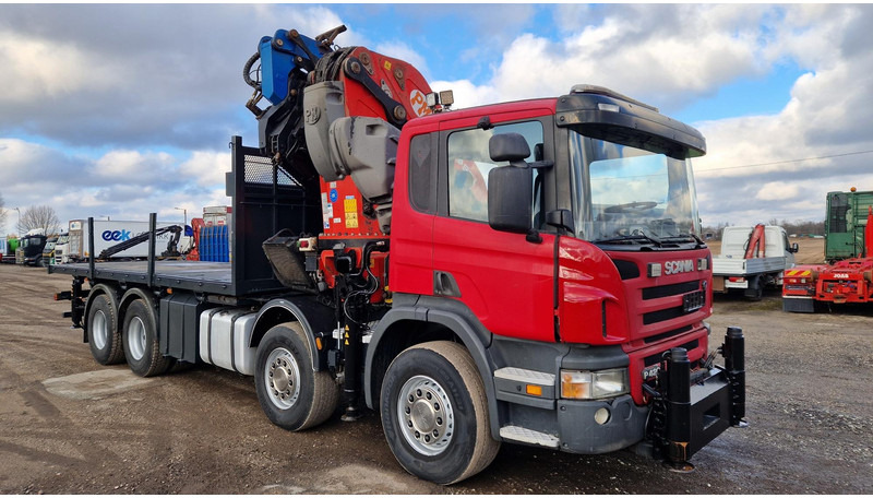 Sal/ Açık kasa kamyon, Vinçli kamyon Scania R420 8X4 PM 80 + jib: fotoğraf 18