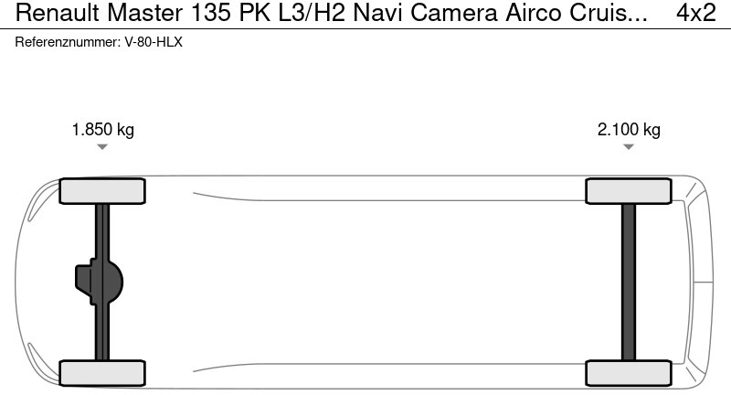 Panelvan Renault Master 135 PK L3/H2 Navi Camera Airco Cruise Parkeersensoren Nieuw 12m3 Airco Cruise control: fotoğraf 16