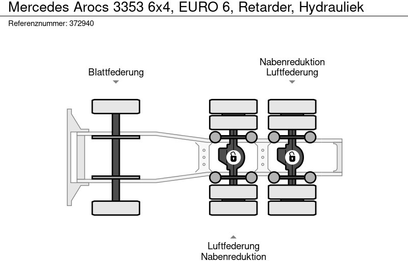 Çekici Mercedes-Benz Arocs 3353 6x4, EURO 6, Retarder, Hydrauliek: fotoğraf 14