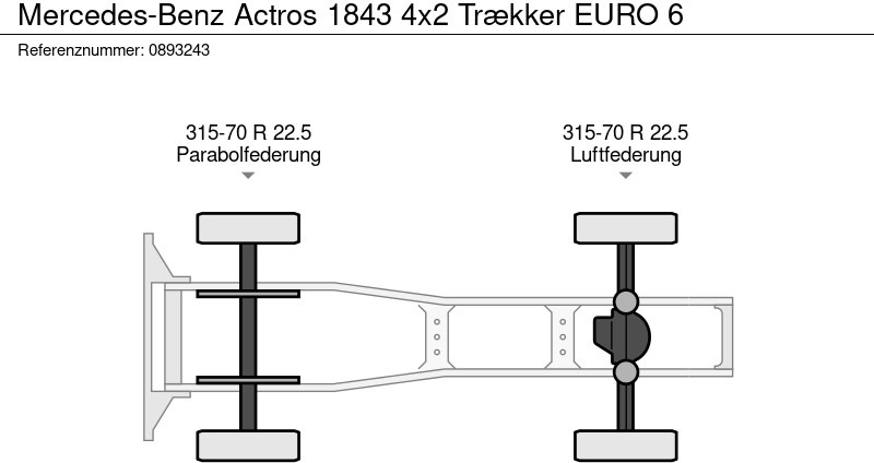 Çekici Mercedes-Benz Actros 1843 4x2 Trækker EURO 6: fotoğraf 15