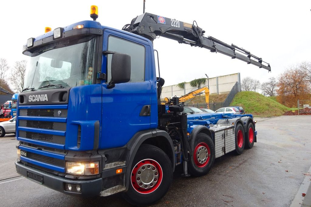 Vinçli kamyon, Damperli kamyon Scania R 124G 420 8x2 Kran (2006)-Container- Kipper: fotoğraf 6