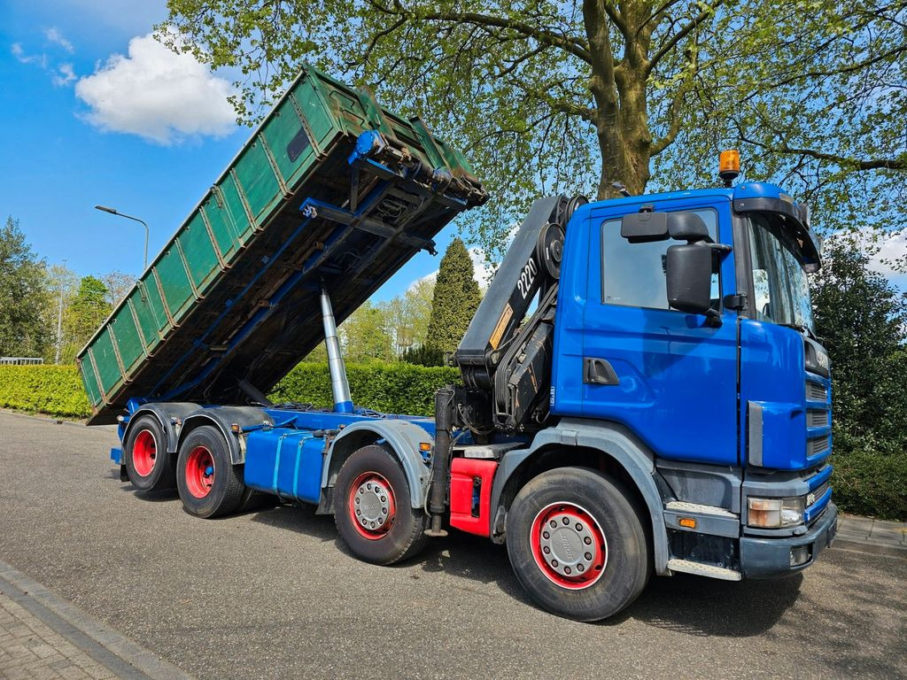 Vinçli kamyon, Damperli kamyon Scania R 124G 420 8x2 Kran (2006)-Container- Kipper: fotoğraf 10