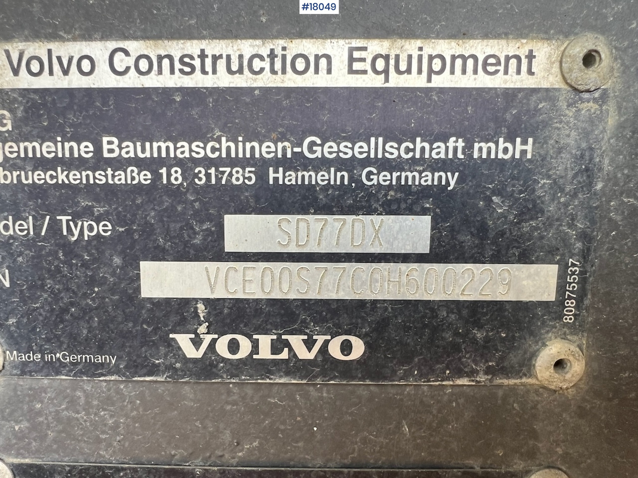 Kompaktör Volvo SD77DX: fotoğraf 10