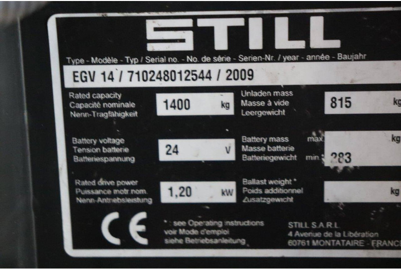 Istif makinası Still EGV 14: fotoğraf 14